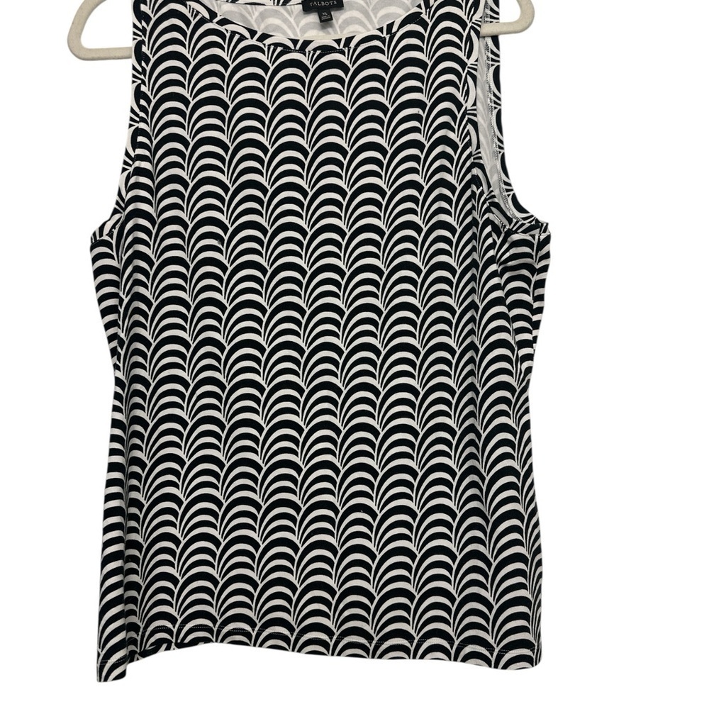 Talbots Black & White Geometric Tank – Size XL - Picture 2 of 5